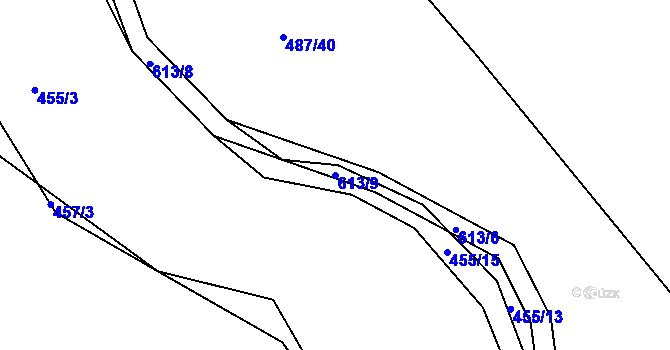 Parcela st. 613/9 v KÚ Sudoměř u Čejetic, Katastrální mapa