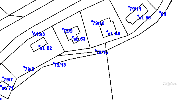 Parcela st. 79/16 v KÚ Sudoměř u Čejetic, Katastrální mapa