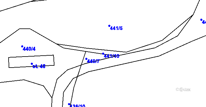 Parcela st. 441/10 v KÚ Sudoměř u Čejetic, Katastrální mapa