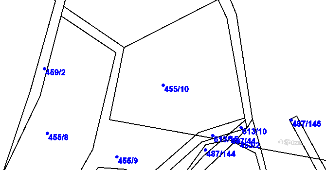 Parcela st. 455/10 v KÚ Sudoměř u Čejetic, Katastrální mapa