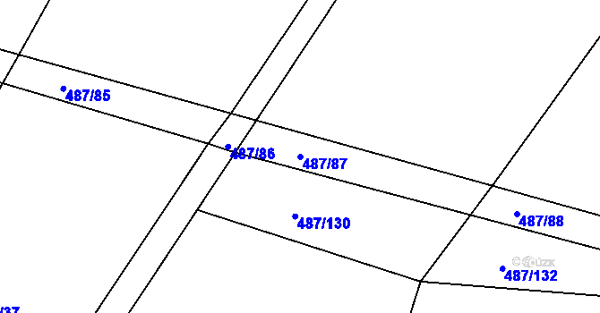 Parcela st. 487/87 v KÚ Sudoměř u Čejetic, Katastrální mapa