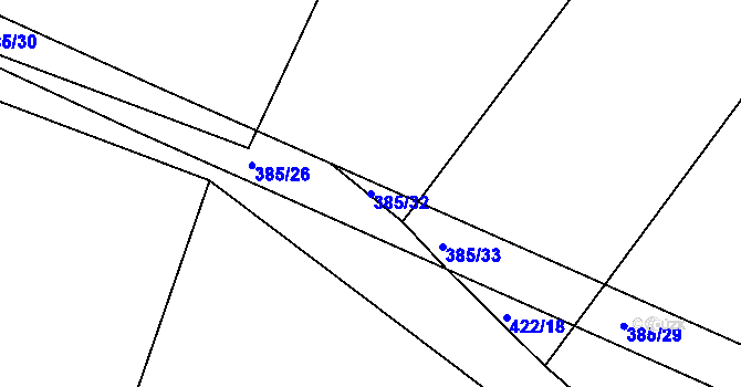 Parcela st. 385/32 v KÚ Sudoměř u Čejetic, Katastrální mapa