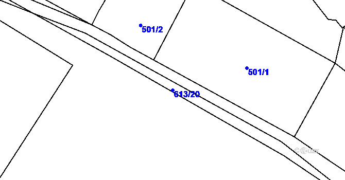 Parcela st. 613/20 v KÚ Sudoměř u Čejetic, Katastrální mapa