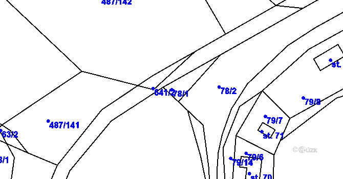 Parcela st. 78/1 v KÚ Sudoměř u Čejetic, Katastrální mapa