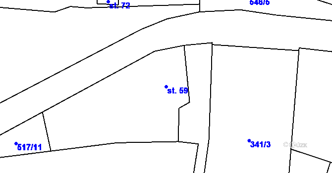 Parcela st. 59 v KÚ Čejkov, Katastrální mapa