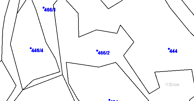 Parcela st. 466/2 v KÚ Čejkov, Katastrální mapa