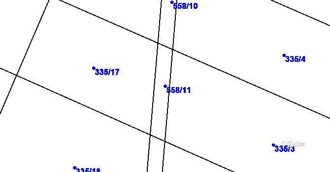 Parcela st. 558/11 v KÚ Čejkov, Katastrální mapa