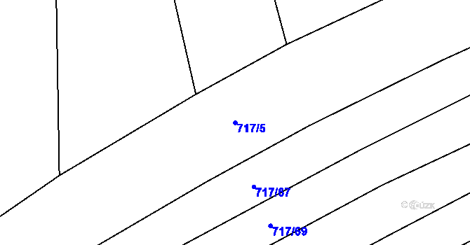 Parcela st. 717/5 v KÚ Čejkovice, Katastrální mapa