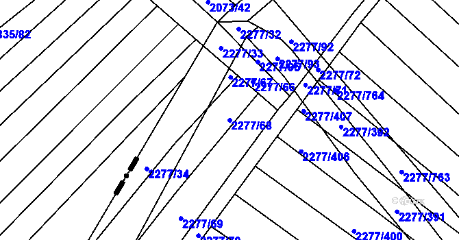 Parcela st. 2277/68 v KÚ Čejkovice, Katastrální mapa