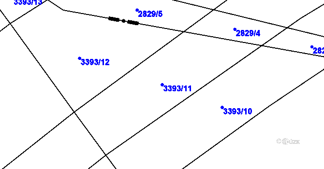 Parcela st. 3393/11 v KÚ Čejkovice, Katastrální mapa