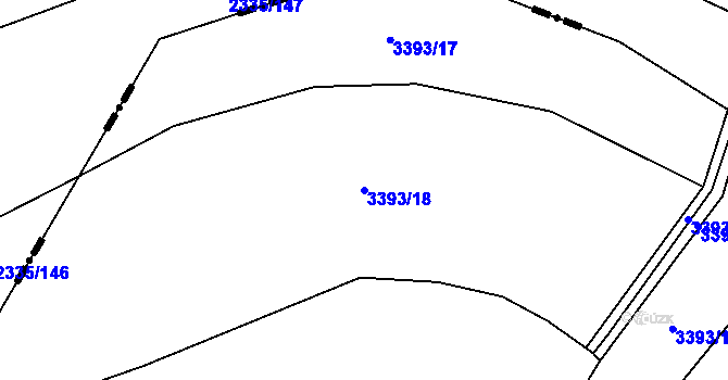 Parcela st. 3393/18 v KÚ Čejkovice, Katastrální mapa
