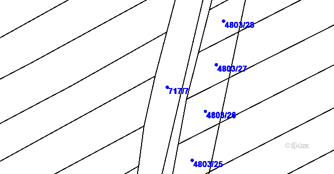 Parcela st. 717/7 v KÚ Čejkovice, Katastrální mapa