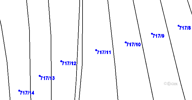 Parcela st. 717/11 v KÚ Čejkovice, Katastrální mapa