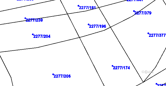 Parcela st. 2277/197 v KÚ Čejkovice, Katastrální mapa