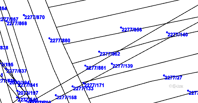 Parcela st. 2277/862 v KÚ Čejkovice, Katastrální mapa