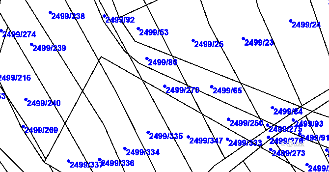 Parcela st. 2499/270 v KÚ Čejkovice, Katastrální mapa