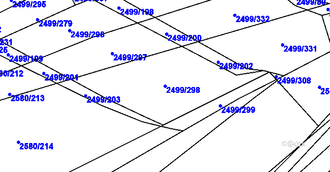 Parcela st. 2499/298 v KÚ Čejkovice, Katastrální mapa