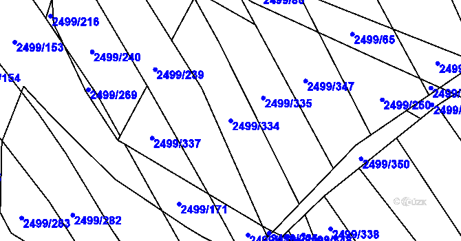 Parcela st. 2499/334 v KÚ Čejkovice, Katastrální mapa