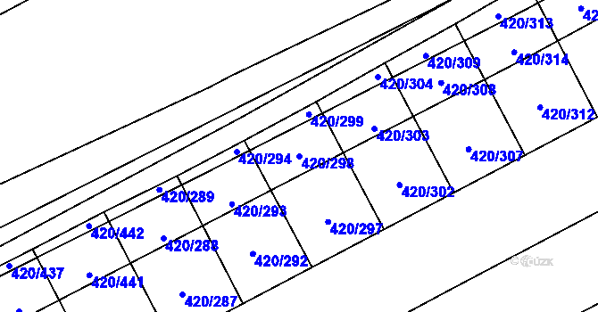 Parcela st. 420/298 v KÚ Čejkovice, Katastrální mapa