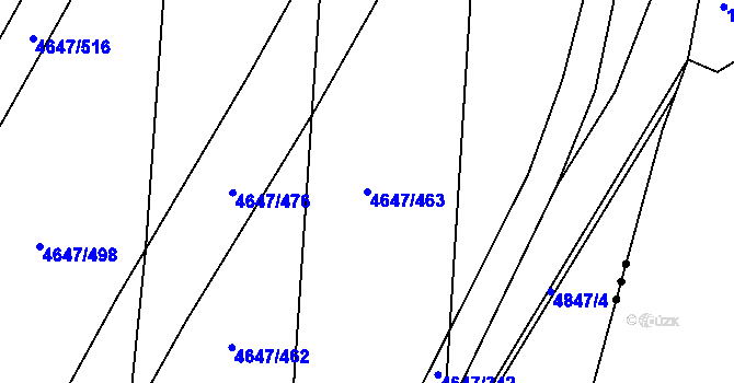 Parcela st. 4647/463 v KÚ Čejkovice, Katastrální mapa