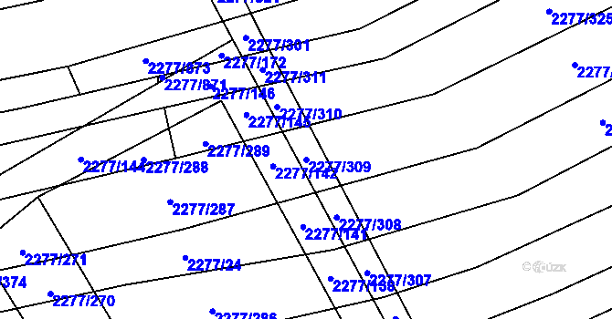 Parcela st. 2277/309 v KÚ Čejkovice, Katastrální mapa
