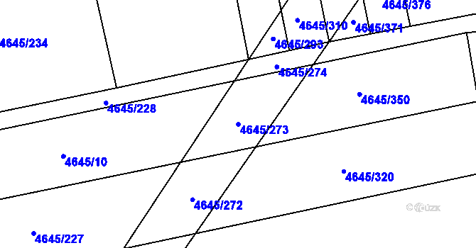 Parcela st. 4645/273 v KÚ Čejkovice, Katastrální mapa