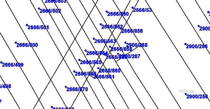 Parcela st. 2666/859 v KÚ Čejkovice, Katastrální mapa