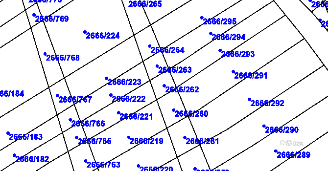 Parcela st. 2666/262 v KÚ Čejkovice, Katastrální mapa