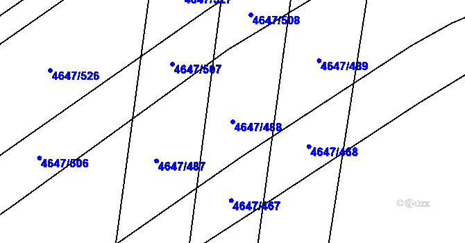 Parcela st. 4647/488 v KÚ Čejkovice, Katastrální mapa