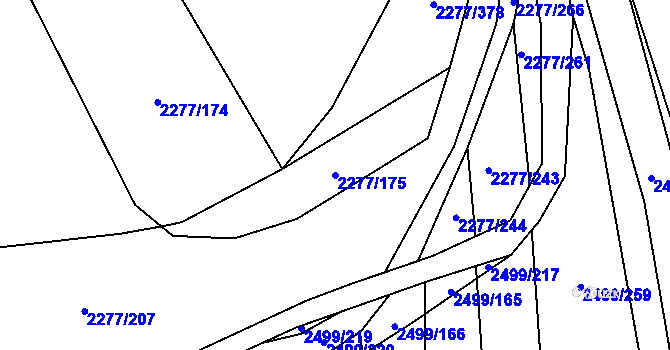 Parcela st. 2277/175 v KÚ Čejkovice, Katastrální mapa