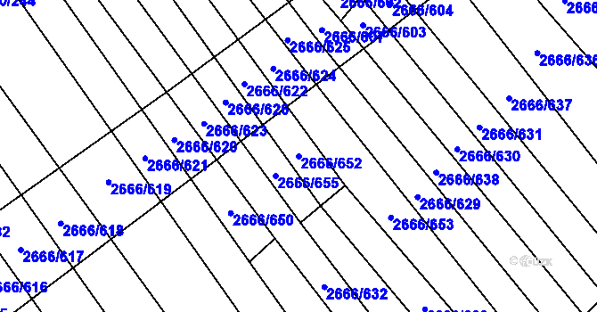 Parcela st. 2666/652 v KÚ Čejkovice, Katastrální mapa