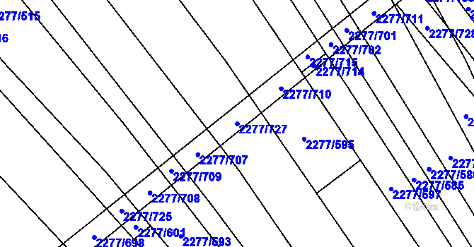 Parcela st. 2277/727 v KÚ Čejkovice, Katastrální mapa