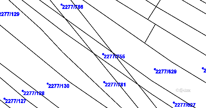 Parcela st. 2277/755 v KÚ Čejkovice, Katastrální mapa