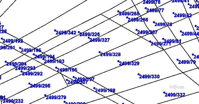 Parcela st. 2499/328 v KÚ Čejkovice, Katastrální mapa