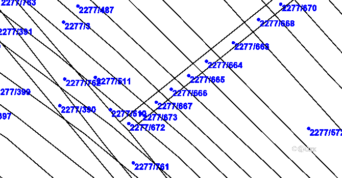 Parcela st. 2277/666 v KÚ Čejkovice, Katastrální mapa