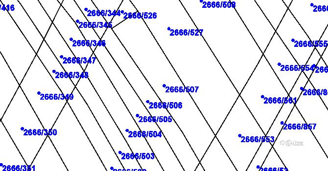 Parcela st. 2666/507 v KÚ Čejkovice, Katastrální mapa