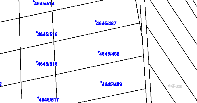 Parcela st. 4645/488 v KÚ Čejkovice, Katastrální mapa