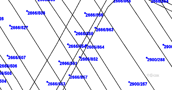 Parcela st. 2666/864 v KÚ Čejkovice, Katastrální mapa