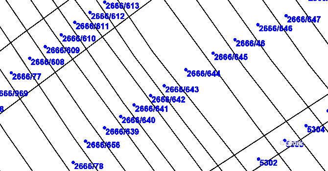 Parcela st. 2666/643 v KÚ Čejkovice, Katastrální mapa