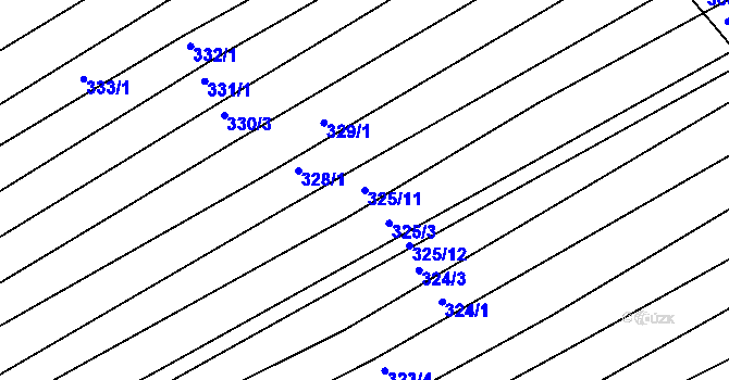 Parcela st. 325/11 v KÚ Čejkovice, Katastrální mapa