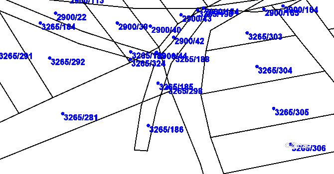 Parcela st. 3265/298 v KÚ Čejkovice, Katastrální mapa
