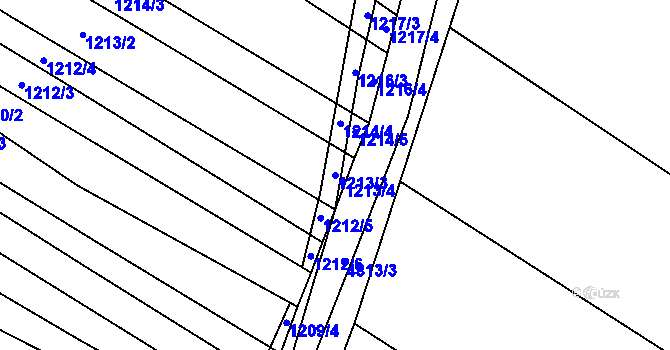 Parcela st. 1213/3 v KÚ Čejkovice, Katastrální mapa