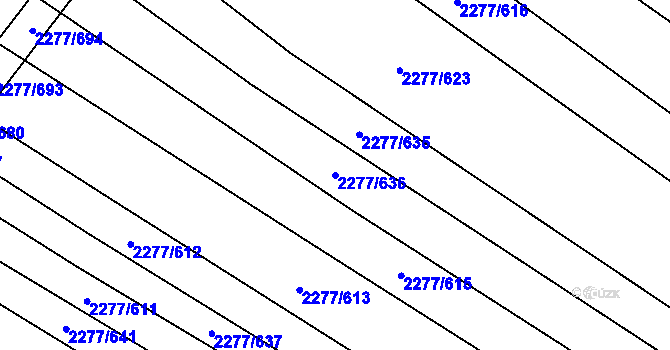 Parcela st. 2277/636 v KÚ Čejkovice, Katastrální mapa