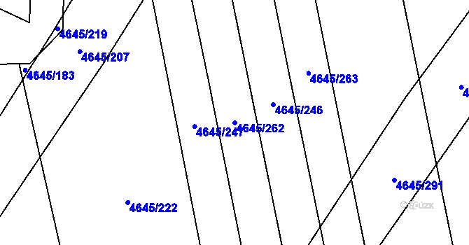 Parcela st. 4645/262 v KÚ Čejkovice, Katastrální mapa