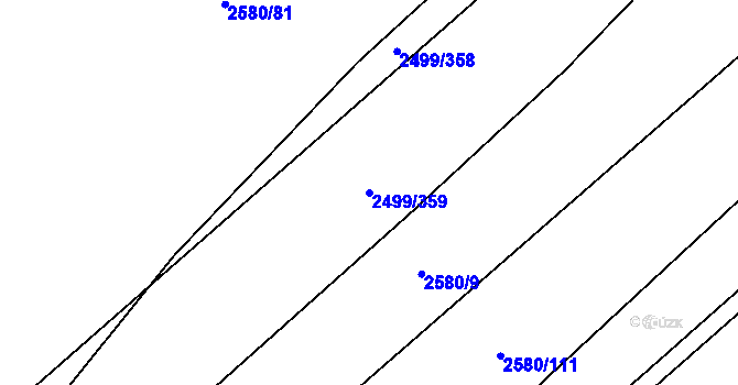 Parcela st. 2499/359 v KÚ Čejkovice, Katastrální mapa