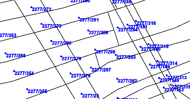 Parcela st. 2277/298 v KÚ Čejkovice, Katastrální mapa