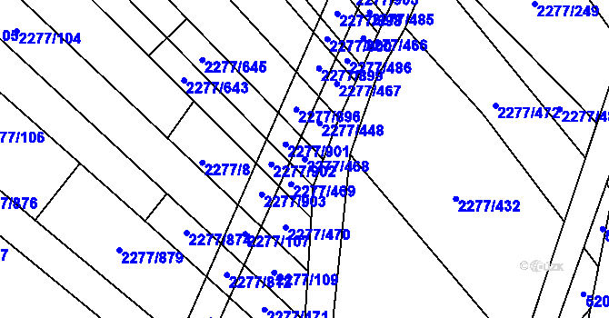 Parcela st. 2277/468 v KÚ Čejkovice, Katastrální mapa