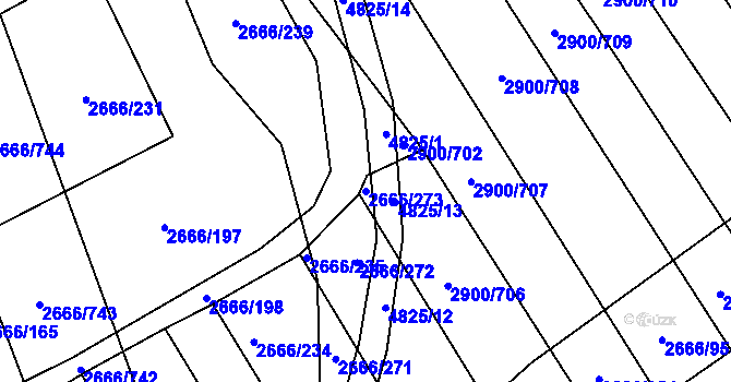 Parcela st. 2666/273 v KÚ Čejkovice, Katastrální mapa