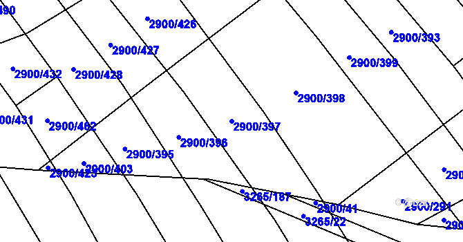 Parcela st. 2900/397 v KÚ Čejkovice, Katastrální mapa