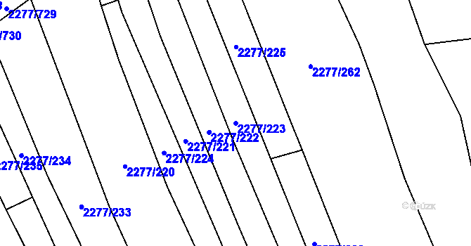 Parcela st. 2277/223 v KÚ Čejkovice, Katastrální mapa